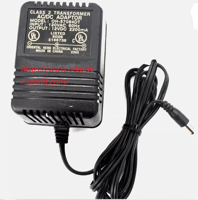 NEW AC/DC ADAPTOR OH-57084DT 12V DC 2200mA CLASS 2 TRANSFORMER